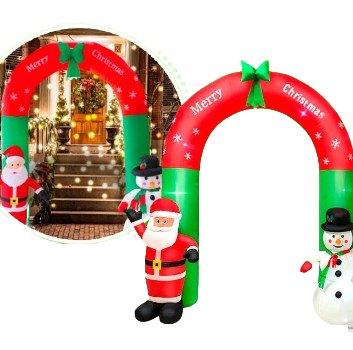 Arco inflable navideño con iluminación