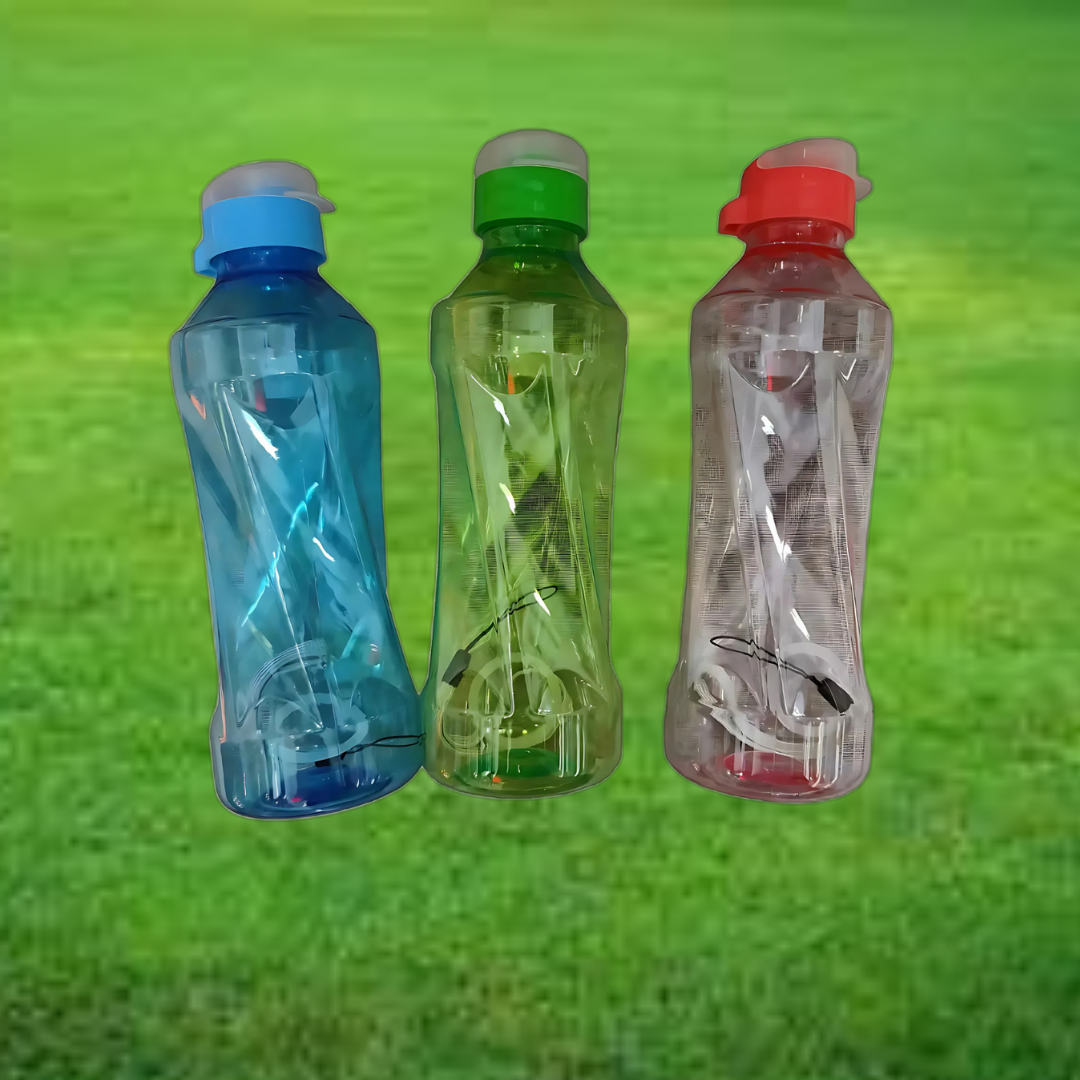 Botella de Agua de 500 Ml. Roja, Verde y Celeste