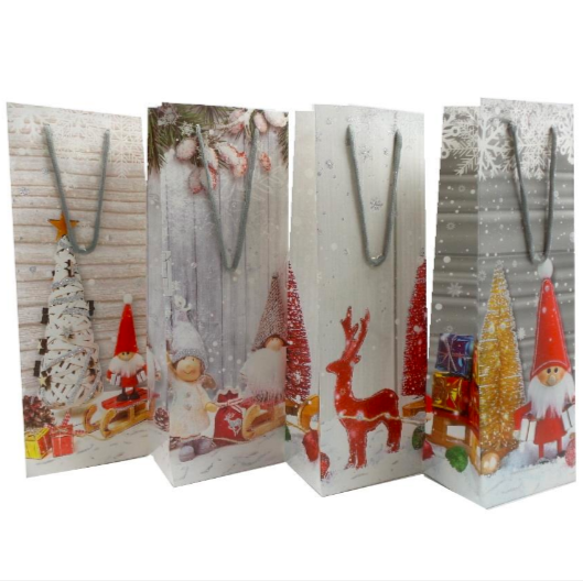 Bolsa De Regalo Para Botella Navideña