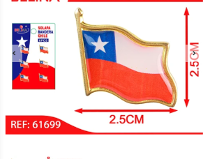 Solapa bandera de chile 6pcs