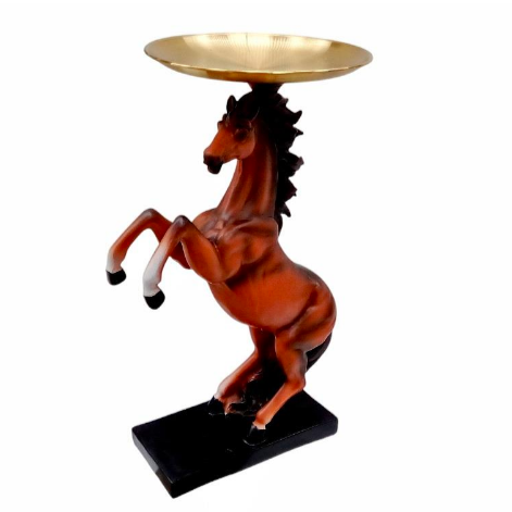 Caballo Con Plato De Polyresina
