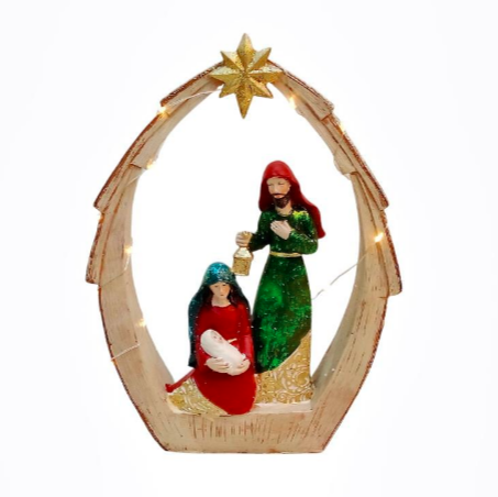 Nacimiento De Polyresina Con Luz
