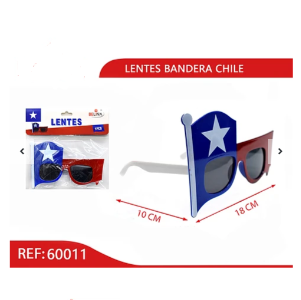 Lentes Bandera de Chile 12x18cm