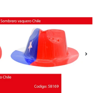 Sombrero fiestas patrias chile 29x25,5x10cm